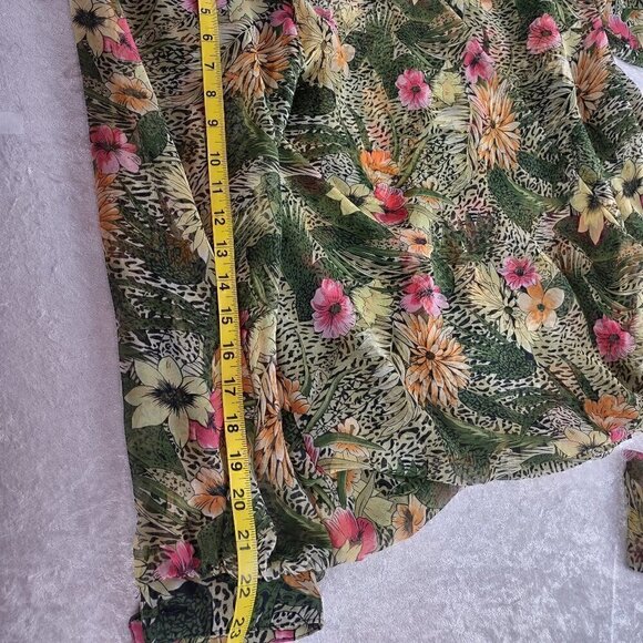 Jo Hanna York by Joan Davis Green Floral Print Skirt & Top 2Pc Set. Size 16 - Picture 11 of 15